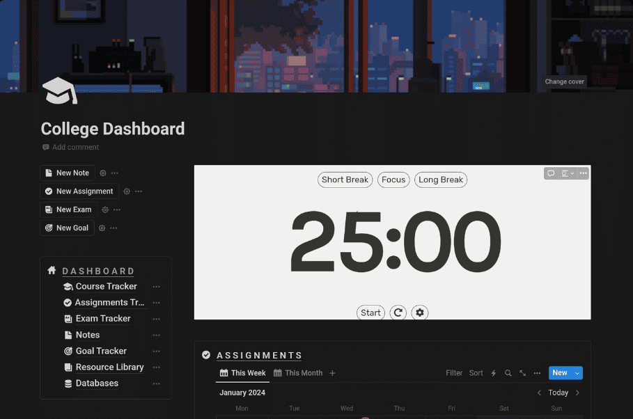 college dashboard