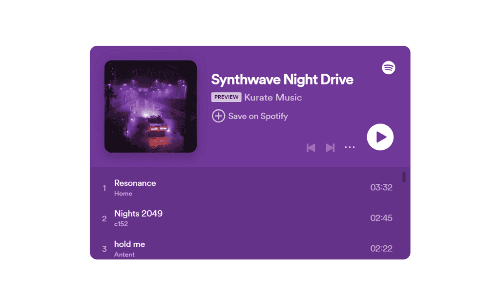 spotify notion widget