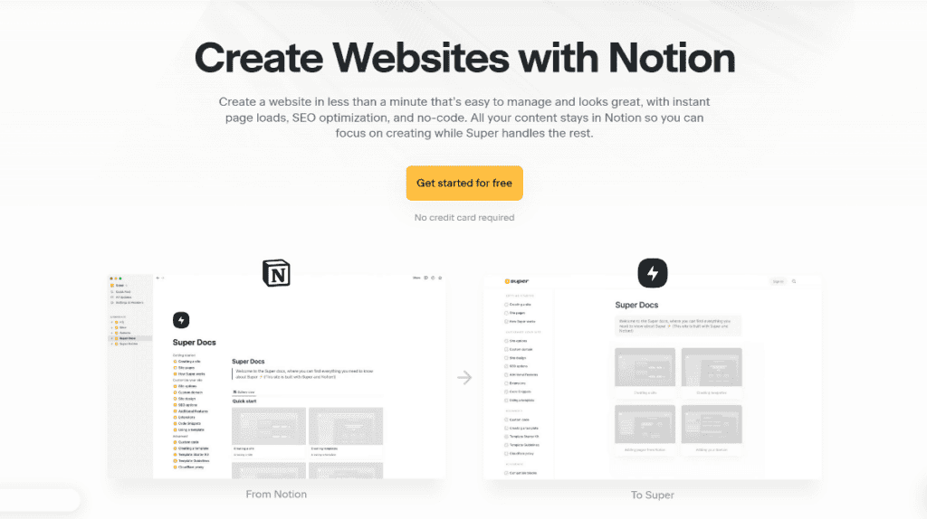 super notion website builder